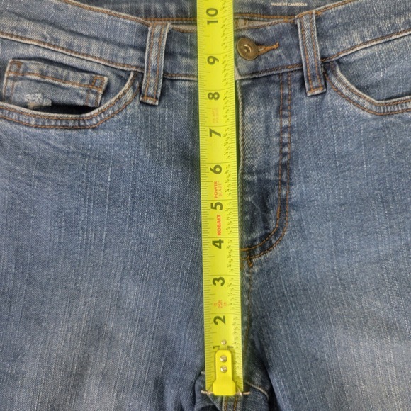 Studio Womens Jeans 2 Petite‎ High Rise Slim Straight Leg Distressed Blue Denim - Picture 4 of 16